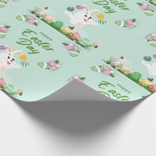 Vrolijke paasdag - grappige Bunny en paashaas Cadeaupapier (Hoek)