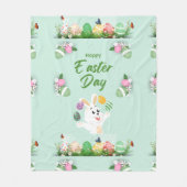 Vrolijke paasdag - grappige Bunny en paashaas Fleece Deken (Voorkant)