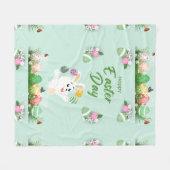 Vrolijke paasdag - grappige Bunny en paashaas Fleece Deken (Voorkant (Horizontaal))