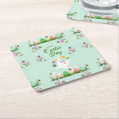 Vrolijke paasdag - grappige Bunny en paashaas Kartonnen Onderzetters (Schuin)