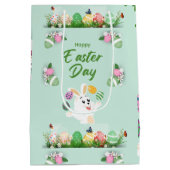 Vrolijke paasdag - grappige Bunny en paashaas Medium Cadeauzakje (Achterkant)