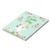 Vrolijke paasdag - grappige Bunny en paashaas Notitieblok (Linkerzijde)