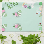 Vrolijke paasdag - grappige Bunny en paashaas Theedoek (Gevouwen)