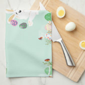 Vrolijke paasdag - grappige Bunny en paashaas Theedoek (Quarter Fold)