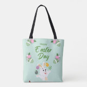 Vrolijke paasdag - grappige Bunny en paashaas Tote Bag (Achterkant)