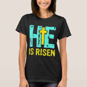 Vrolijke paasdag Hij is Christelijk Pasen T-shirt