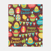 Vrolijke paasdag - patroonbundel en paasrooster fleece deken (Voorkant)