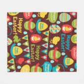 Vrolijke paasdag - patroonbundel en paasrooster fleece deken (Voorkant (Horizontaal))