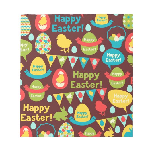 Vrolijke paasdag - patroonbundel en paasrooster notitieblok (Voorkant)