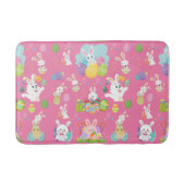 Vrolijke paasdag - Pattern Funny Bunny and Eggs Badmat (Voorkant)