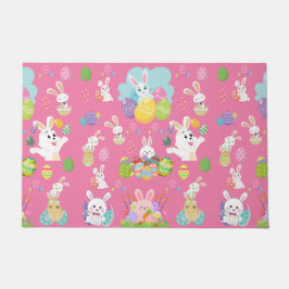 Vrolijke paasdag - Pattern Funny Bunny and Eggs Deurmat