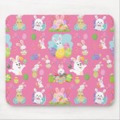 Vrolijke paasdag - Pattern Funny Bunny and Eggs Muismat (Voorkant)