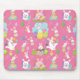 Vrolijke paasdag - Pattern Funny Bunny and Eggs Muismat