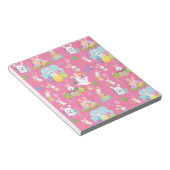 Vrolijke paasdag - Pattern Funny Bunny and Eggs Notitieblok (Schuin)