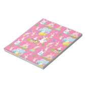Vrolijke paasdag - Pattern Funny Bunny and Eggs Notitieblok (Linkerzijde)