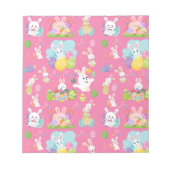 Vrolijke paasdag - Pattern Funny Bunny and Eggs Notitieblok (Voorkant)