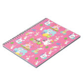 Vrolijke paasdag - Pattern Funny Bunny and Eggs Notitieboek (Linkerzijde)