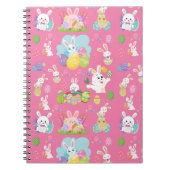 Vrolijke paasdag - Pattern Funny Bunny and Eggs Notitieboek (Voorkant)