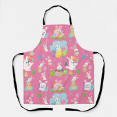 Vrolijke paasdag - Pattern Funny Bunny and Eggs Schort (Voorkant)