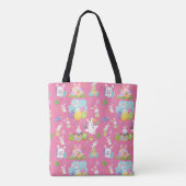 Vrolijke paasdag - Pattern Funny Bunny and Eggs Tote Bag (Achterkant)