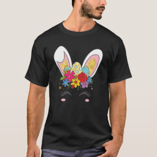 Vrolijke paasdag unicorn Bunny met paaseieren T-shirt