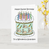 Vrolijke paasdag voor kleinzoon kaart (Gele Bloem)