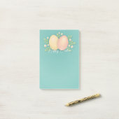 Vrolijke paaseieren in zacht blauw bloemontwerp post-it® notes (Op bureau)