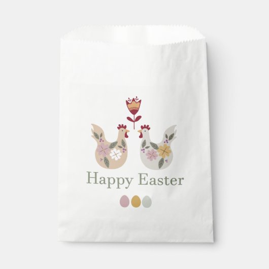 Vrolijke paaseieren met sjablonen, bloemen, kippen bedankzakje (Voorkant)