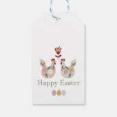 Vrolijke paaseieren met sjablonen, bloemen, kippen cadeaulabel (Achterkant)