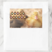 Vrolijke paasgroeten van het Kute Ducking Rechthoekige Sticker (Tas)