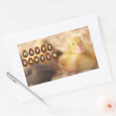 Vrolijke paasgroeten van het Kute Ducking Rechthoekige Sticker (Envelop)
