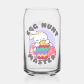 Vrolijke paashaas omhelzing - 'Egg Hunt Master' Blikvorm Glas (Voorkant)