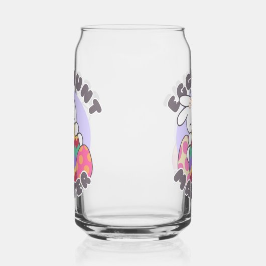 Vrolijke paashaas omhelzing - 'Egg Hunt Master' Blikvorm Glas (Rechts)