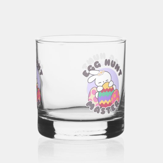 Vrolijke paashaas omhelzing - 'Egg Hunt Master' Whisky Glas (Achterkant)