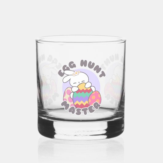 Vrolijke paashaas omhelzing - 'Egg Hunt Master' Whisky Glas (Links)
