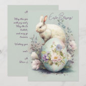 Vrolijke Paashaas Waterverf schilderij Feestdagenkaart (Voorkant / Achterkant)