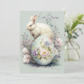 Vrolijke Paashaas Waterverf schilderij Feestdagenkaart (Staand voorkant)