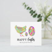 Vrolijke paaskip en waterverf eieren feestdagenkaart (Staand voorkant)