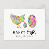 Vrolijke paaskip en waterverf eieren feestdagenkaart (Voorkant)