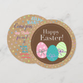 Vrolijke paaspokadots op Faux Kraft Paper Kaart (Voorkant / Achterkant)