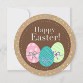 Vrolijke paaspokadots op Faux Kraft Paper Kaart (Voorkant)