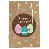 Vrolijke paaspokadots op Faux Kraft Paper Medium Cadeauzakje (Achterkant)