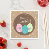 Vrolijke paaspokadots op Faux Kraft Paper Servetten (Insitu)