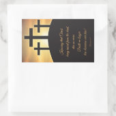 Vrolijke Paasse Drie Kruisjes op Calvarium Rechthoekige Sticker (Tas)