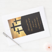 Vrolijke Paasse Drie Kruisjes op Calvarium Rechthoekige Sticker (Envelop)