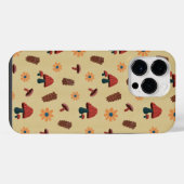 Vrolijke paddestoel Natuur Lover Pattern (Geel) iPhone Hoesje (Achterkant horizontaal)