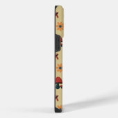 Vrolijke paddestoel Natuur Lover Pattern (Geel) iPhone Hoesje (Rechterkant)