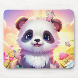 Vrolijke Panada, regenbogen, vlinders en bloemen Muismat