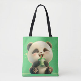 Vrolijke Panda nippen thee Tote Bag