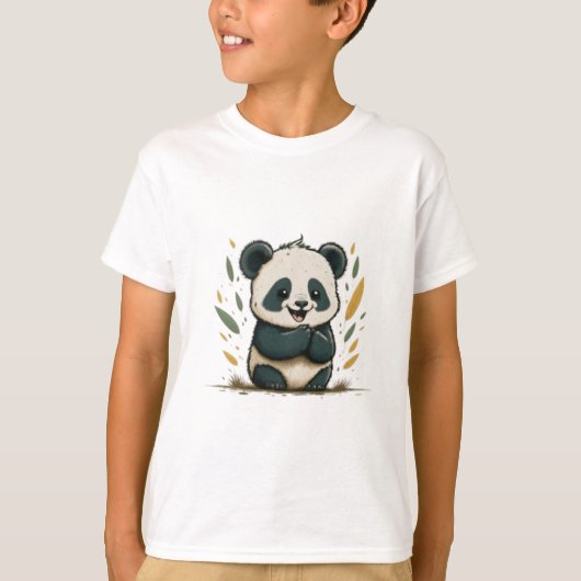 vrolijke panda t-shirt (Voorkant)